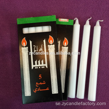 Africa Libyen White Stick Candle Hot Sale Bright White Color Wax
